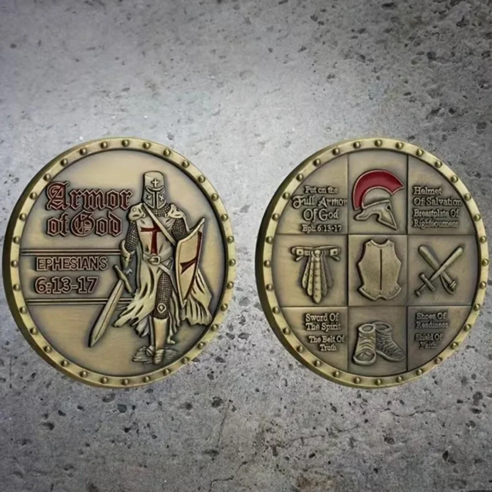 NEW - Put on The Full Armor of God Christian Coin & Case - EPH6:13-17 - Picture 5 of 6